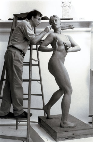 Capturing in process with sculptor Marc Mellon